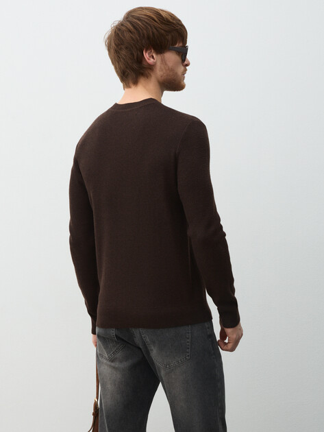 Мужской джемпер MAISON DAVID, Артикул ML-KN9007, темно-коричневый | 4897420. Ракурс 4 Мужской джемпер MAISON DAVID, Артикул ML-KN9007, темно-коричневый | 4897420. Ракурс 4