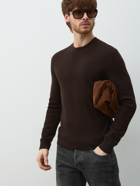 Мужской джемпер MAISON DAVID, Артикул ML-KN9007, темно-коричневый | 4897420. Ракурс 5 Мужской джемпер MAISON DAVID, Артикул ML-KN9007, темно-коричневый | 4897420. Ракурс 5