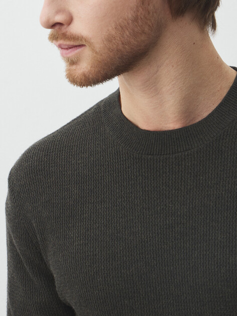 Мужской джемпер MAISON DAVID, Артикул ML-KN9007, темно-зеленый | 4897448. Ракурс 3