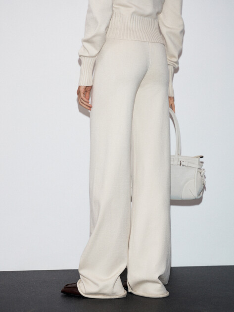 Женские широкие брюки  LUMIQUE, Артикул I0056, молочно-белый | 4898035. Ракурс 4