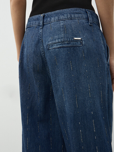 Женские широкие джинсы  LIU∙JO, Артикул UA6108, темно-синий | 4898392. Ракурс 3