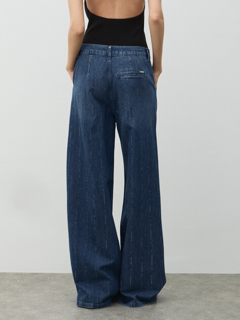 Женские широкие джинсы  LIU∙JO, Артикул UA6108, темно-синий | 4898392. Ракурс 4
