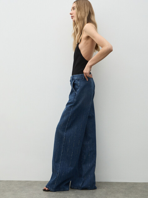 Женские широкие джинсы  LIU∙JO, Артикул UA6108, темно-синий | 4898392. Ракурс 5