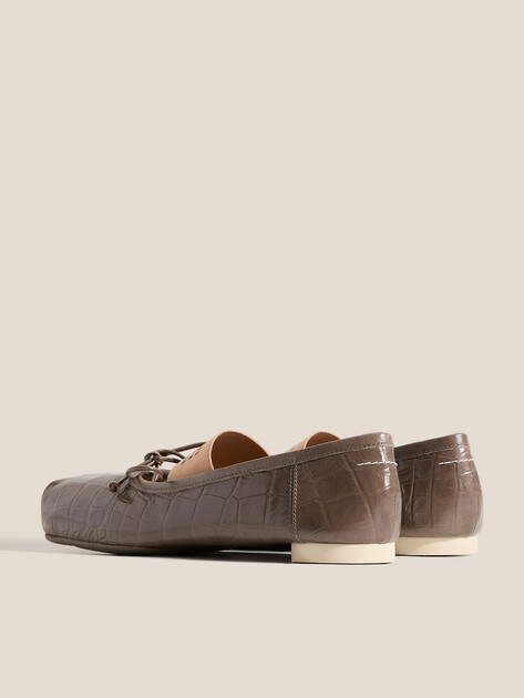 Балетки мэри-джейн MM6 MAISON MARGIELA BALLET SHOE, Артикул S59WZ0103, серо-коричневый | 4898792. Ракурс 5