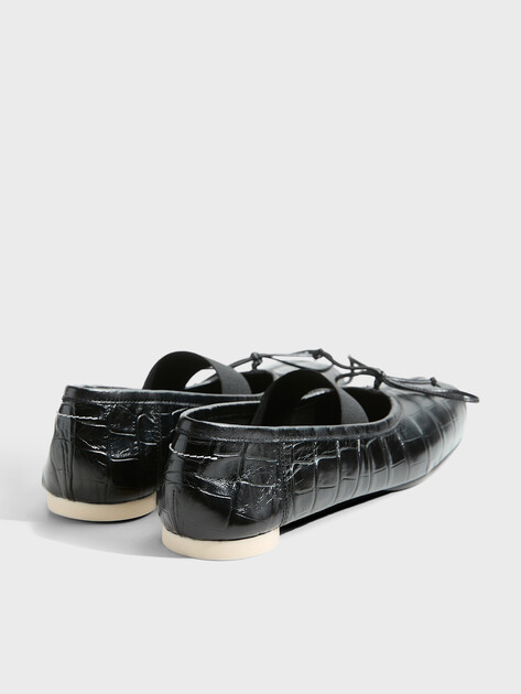 Женские балетки мэри-джейн MM6 MAISON MARGIELA BALLET SHOE, Артикул S59WZ0103, черный | 4898811. Ракурс 5