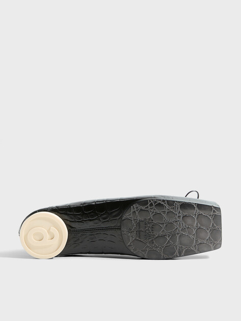 Женские балетки мэри-джейн MM6 MAISON MARGIELA BALLET SHOE, Артикул S59WZ0103, черный | 4898811. Ракурс 6