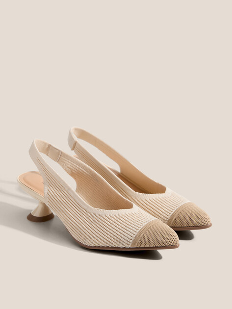 Женские туфли с открытой пяткой (слинг-бэк) TENDANCE, Артикул GL60-01, бежевый | 4903506. Ракурс 2
