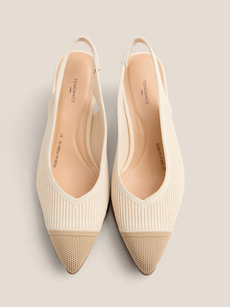 Женские туфли с открытой пяткой (слинг-бэк) TENDANCE, Артикул GL60-01, бежевый | 4903506. Ракурс 4