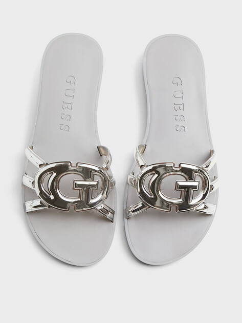 Женские сланцы GUESS ELYHO2, Артикул FLJHO2ELE03, серебряный | 4906240. Ракурс 4