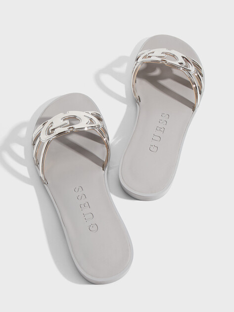 Женские сланцы GUESS ELYHO2, Артикул FLJHO2ELE03, серебряный | 4906240. Ракурс 5