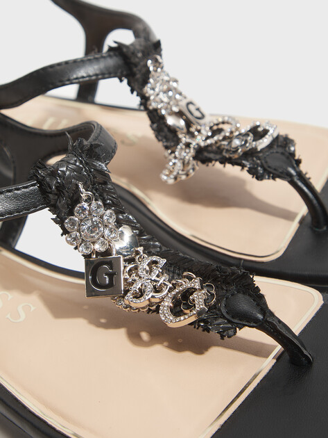 Женские сандалии GUESS TEXX, Артикул FLJTXXELE03, черный | 4906459. Ракурс 3
