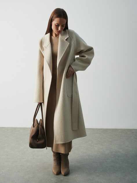 Женское пальто MAISON DAVID, Артикул MARCELETA_WDF, светло-бежевый | 4908192. Ракурс 5