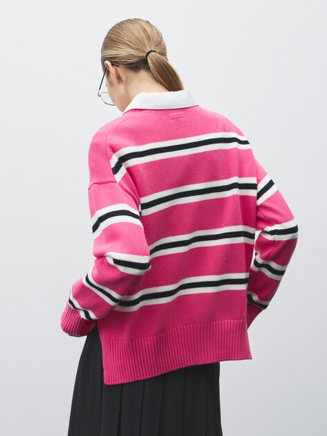 Женский джемпер GUESS JEANS GJ LS CN STRIPED SWTR, Артикул W4BR09Z3HM1, розовый | 4908982. Ракурс 4 Женский джемпер GUESS JEANS GJ LS CN STRIPED SWTR, Артикул W4BR09Z3HM1, розовый | 4908982. Ракурс 4