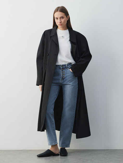 Женские джинсы мом MAISON DAVID, Артикул SH-097, светло-синий | 4909611. Ракурс 2