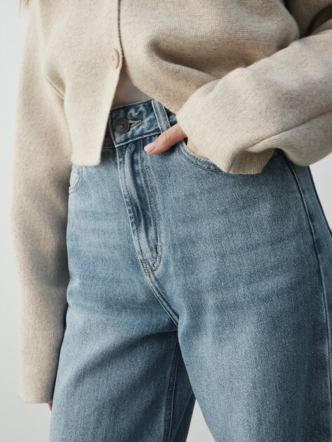 Женские широкие джинсы  MAISON DAVID, Артикул SH-4855, голубой | 4909744. Ракурс 3
