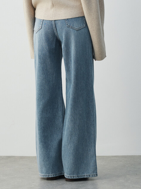 Женские широкие джинсы  MAISON DAVID, Артикул SH-4855, голубой | 4909744. Ракурс 4