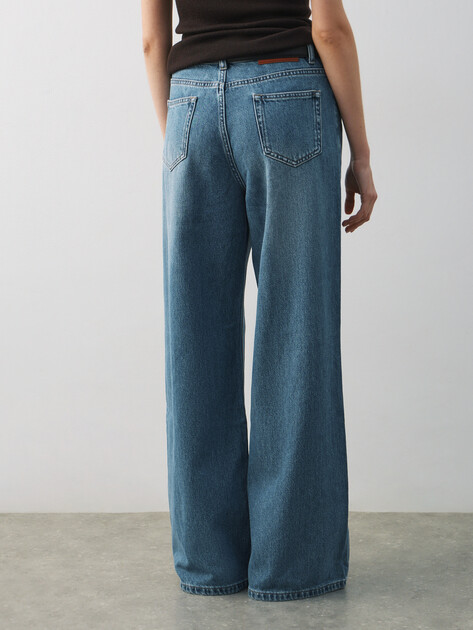 Женские широкие джинсы  MAISON DAVID, Артикул SH-4855, светло-синий | 4909786. Ракурс 4