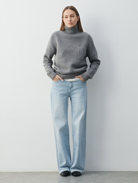 Женские прямые джинсы  MAISON DAVID, Артикул SH-1490, голубой | 4909829. Ракурс 2