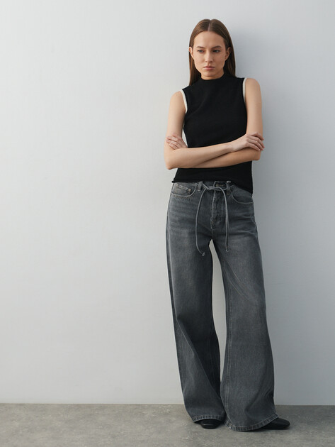 Женские широкие джинсы  MAISON DAVID, Артикул SH-1109, серый | 4909923. Ракурс 5