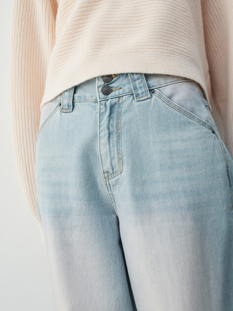 Женские широкие джинсы  MAISON DAVID, Артикул SH-2226, светло-голубой | 4909988. Ракурс 3