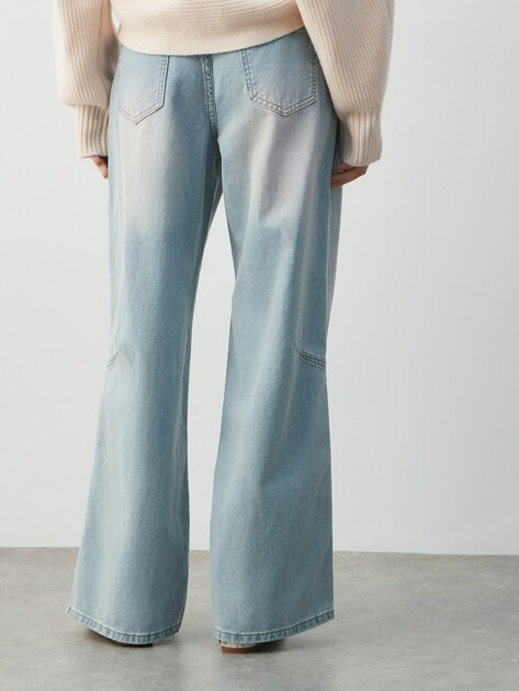 Женские широкие джинсы  MAISON DAVID, Артикул SH-2226, светло-голубой | 4909988. Ракурс 4