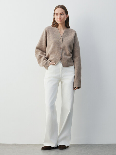 Женские широкие джинсы  MAISON DAVID, Артикул SH-2226, белый | 4910023. Ракурс 2