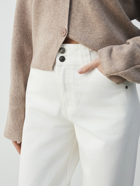 Женские широкие джинсы  MAISON DAVID, Артикул SH-2226, белый | 4910023. Ракурс 3