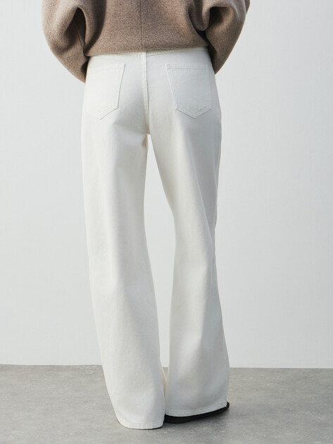Женские широкие джинсы  MAISON DAVID, Артикул SH-2226, белый | 4910023. Ракурс 4