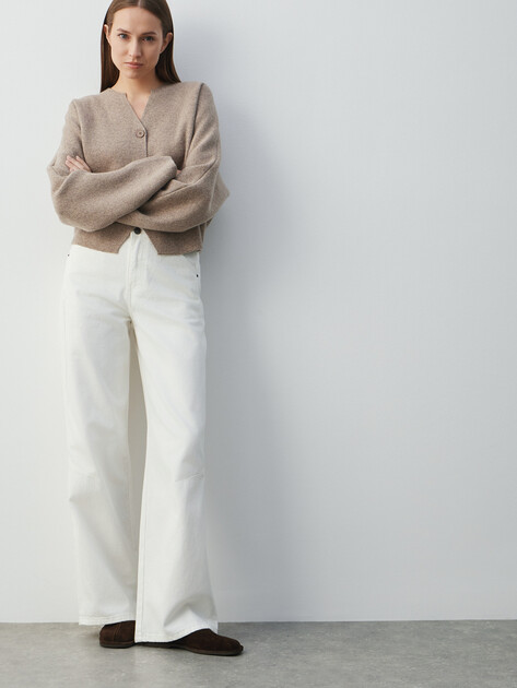 Женские широкие джинсы  MAISON DAVID, Артикул SH-2226, белый | 4910023. Ракурс 5