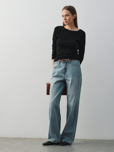 Женские прямые джинсы MAISON DAVID, Артикул SH-3165, серо-голубой | 4910066. Ракурс 2 Женские прямые джинсы MAISON DAVID, Артикул SH-3165, серо-голубой | 4910066. Ракурс 2