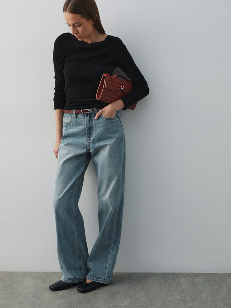 Женские прямые джинсы MAISON DAVID, Артикул SH-3165, серо-голубой | 4910066. Ракурс 5 Женские прямые джинсы MAISON DAVID, Артикул SH-3165, серо-голубой | 4910066. Ракурс 5