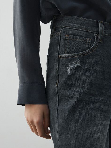 Женские прямые джинсы  MAISON DAVID, Артикул SH-3165, темно-серый | 4910087. Ракурс 3