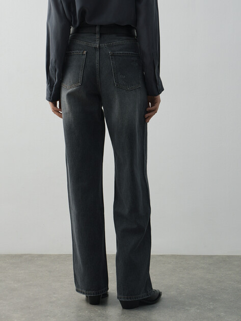 Женские прямые джинсы  MAISON DAVID, Артикул SH-3165, темно-серый | 4910087. Ракурс 4