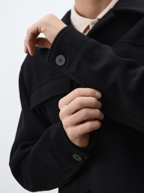 Мужская куртка-рубашка MAISON DAVID, Артикул THEO_6100, черный | 4910942. Ракурс 3