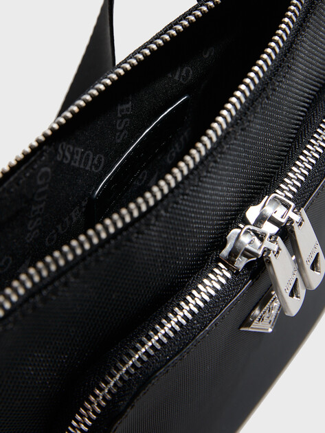 Мужская сумка  GUESS BERNA CROSSBODY FLAT, Артикул HMBEHNP6123, черный | 4913618. Ракурс 4