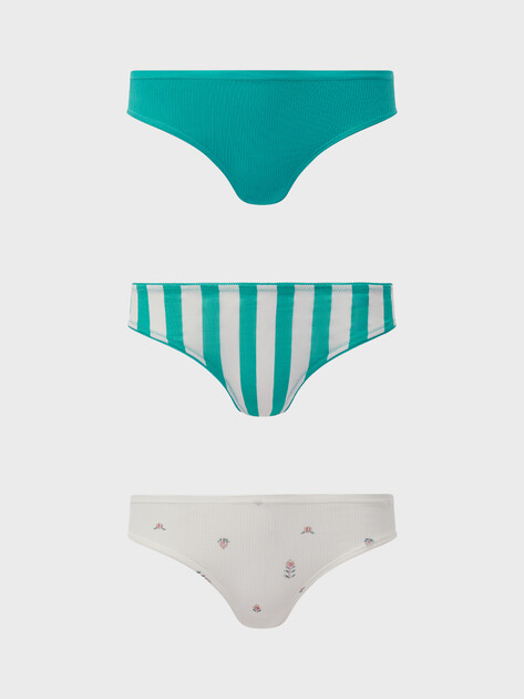 Женские трусы 3 шт. ETAM JOHNNIE, Артикул JOHNNIE - 3 SLIPS, мультицвет | 4913975. Ракурс 4