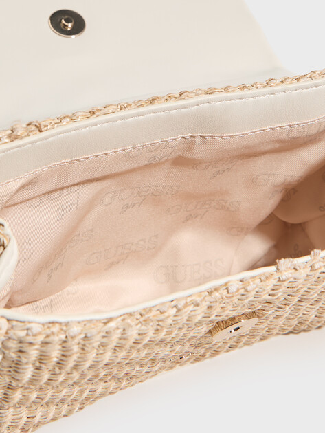 Детское кросс-боди GUESS STRAW CROSSBODY FLAP BAG, Артикул J6GZ18WH860, молочно-белый | 4915355. Ракурс 4 Детское кросс-боди GUESS STRAW CROSSBODY FLAP BAG, Артикул J6GZ18WH860, молочно-белый | 4915355. Ракурс 4