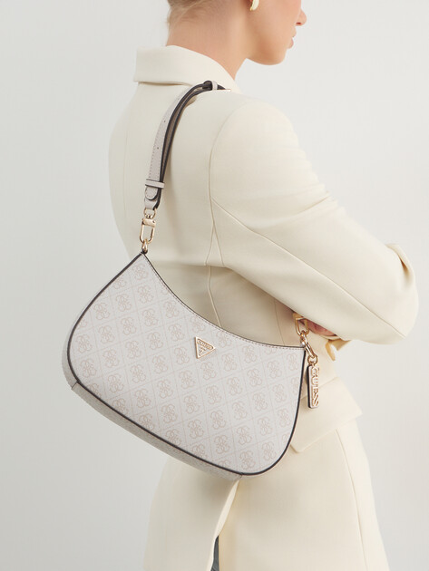 Женская сумка  GUESS NOELLE II TOP ZIP SHOULDER BAG, Артикул HWBG9672180, молочно-белый | 4915407. Ракурс 5