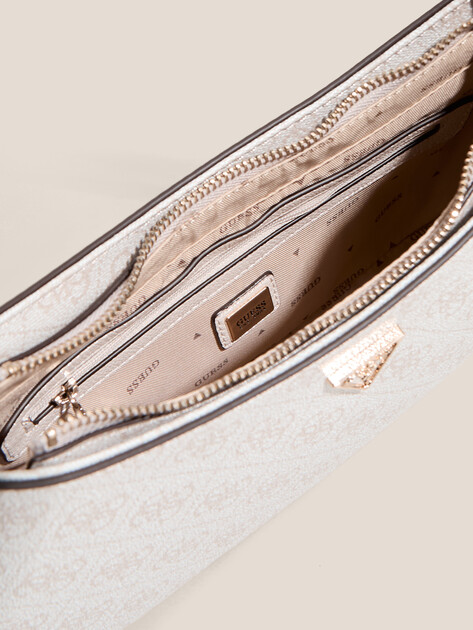 Женская сумка  GUESS NOELLE II TOP ZIP SHOULDER BAG, Артикул HWBG9672180, молочно-белый | 4915407. Ракурс 4