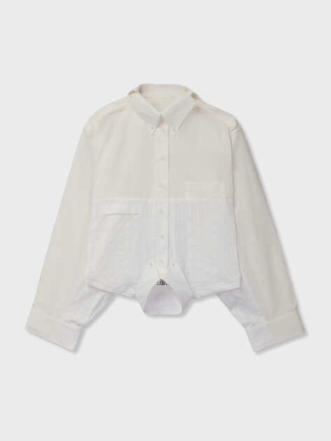Женская рубашка MM6 MAISON MARGIELA Long-sleeved Shirt, Артикул S52DT0058, белый | 4915621. Ракурс 5 Женская рубашка MM6 MAISON MARGIELA Long-sleeved Shirt, Артикул S52DT0058, белый | 4915621. Ракурс 5