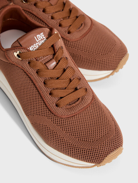 Женские кроссовки LOVE MOSCHINO DAILY RUNNING, Артикул JA15334G SS26, коричневый | 4917814. Ракурс 3