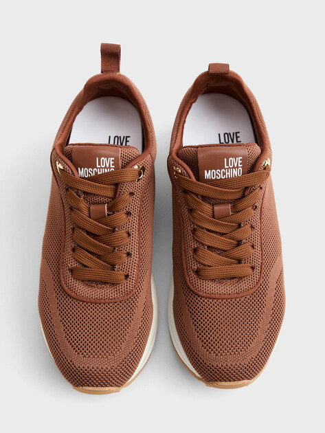 Женские кроссовки LOVE MOSCHINO DAILY RUNNING, Артикул JA15334G SS26, коричневый | 4917814. Ракурс 4