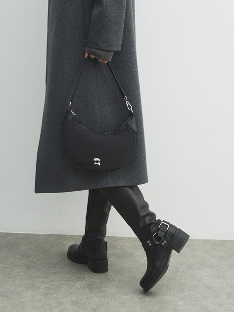 Женская сумка  KARL LAGERFELD ikon nylon halfmoon shb, Артикул A4W30015, черный | 4919306. Ракурс 5