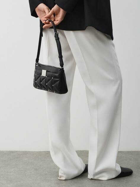 Женская сумка  KARL LAGERFELD k/kuilt sm shoulder bag rh, Артикул A4W30052, черный | 4919482. Ракурс 5