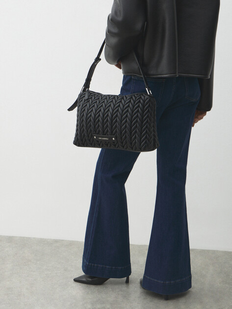 Женская сумка  KARL LAGERFELD k/weave md sb, Артикул A4W30072, черный | 4919557. Ракурс 5