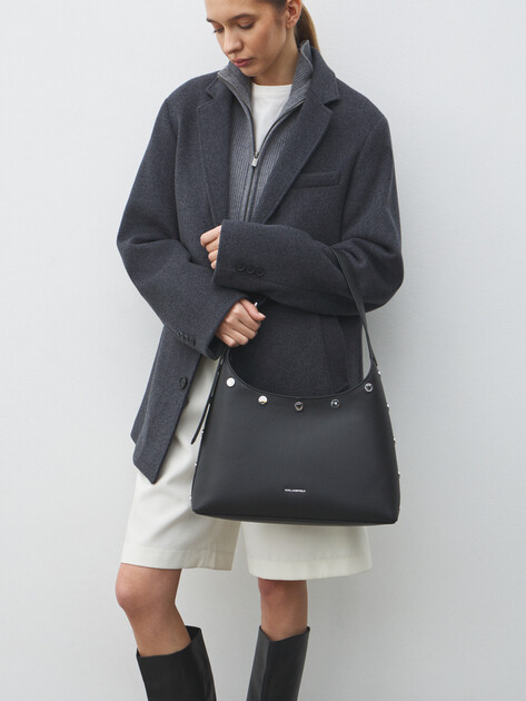 Женская сумка  KARL LAGERFELD k/rocky marais hobo, Артикул A4W30119, черный | 4920303. Ракурс 5