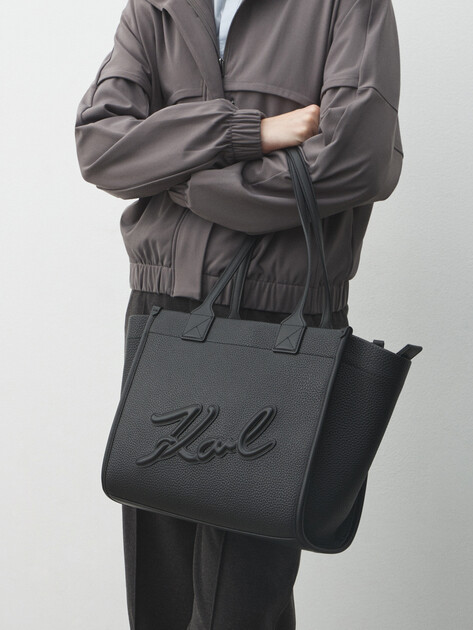 Женский тоут KARL LAGERFELD k/skuare ew md tote grainy, Артикул A4W30258, черный | 4920330. Ракурс 5