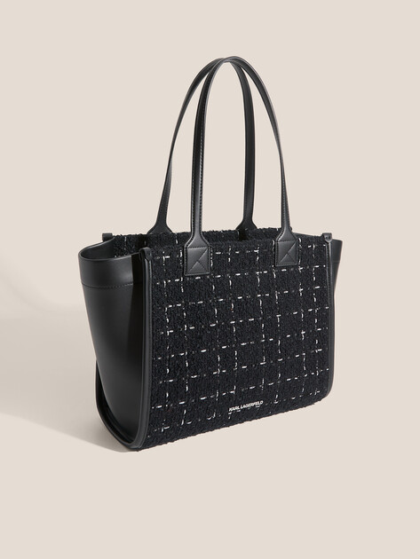 Женский тоут KARL LAGERFELD k/skuare md tote boucle, Артикул A4W30260, черный | 4920340. Ракурс 3