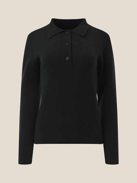 Женский джемпер поло MAISON DAVID, Артикул ML-KN50006, черный | 4922196. Ракурс 6