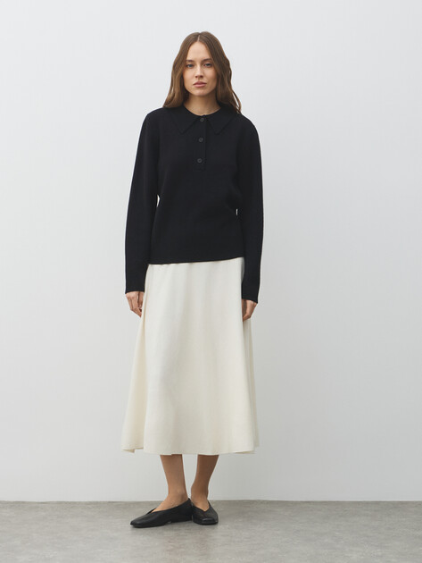 Женский джемпер поло MAISON DAVID, Артикул ML-KN50006, черный | 4922196. Ракурс 2